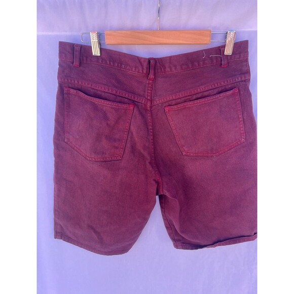 Vintage Sostanza Contemporary Apparel jorts/ short maroon/ red distressed  36 - Picture 5 of 10